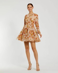 Elegante Vestido Largo de Satén con Cuentas, Cintura Natural, Mangas Largas y Patrón de Lentejuelas para Mujer, Ropa de Noche - Product Image 3