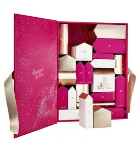 Wholesale packaging big drawers advent makeup beauty products blank lashes advent calendar box