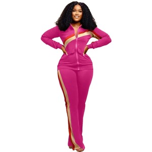 Chándal de mujer de alta calidad 100% algodón Jogging invierno conjuntos de dos piezas mujeres Color sólido chándal de gran tamaño para mujer - Product Image 3