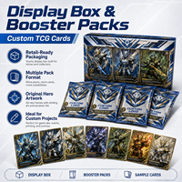 Impression personnalisée de cartes à collectionner TCG 350 g/m², cartes de jeu holographiques, logo OEM, papier artistique avec booster pack et boîte de cartes personnalisée