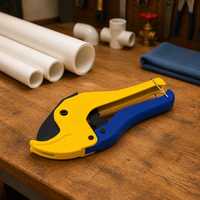 Cortador de Tubos de PVC con Trinquete, Herramienta para Cortar Tubos de Plástico de 0-42 mm, para Instalaciones de Plomería