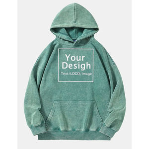 Sweat à capuche oversize délavé vintage pour hommes avec fermeture éclair brodée Sweat-shirt d'hiver délavé à l'acide Fabricant Vente en gros - Product Image 3