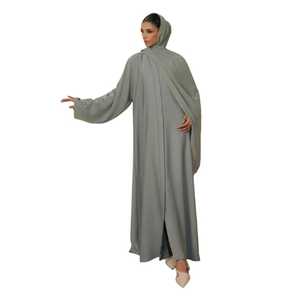 ชุดอาบายะห์อิสลามแบบเรียบง่ายสำหรับผู้หญิง ปักโลโก้ได้ ผ้าไม่ยับ ยาวคลุมเท้า แขนยาว ขายส่ง ขายดี - Product Image 1