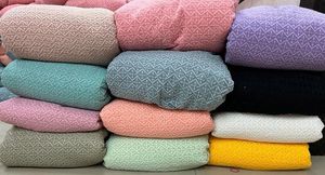 Tela de vestido de novia Georgette pesado de alta calidad con flores impresas y bordado Schiffli Material de tul de calidad de exportación - Product Image 5