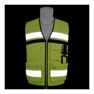 Chaleco de alta visibilidad de poliéster 100%, ropa de seguridad reflectante para ropa de trabajo, chaquetas de seguridad vial de alta visibilidad con protección - Product Image 4