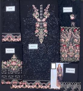 อินเดียปากีสถานล่าสุดชีฟองปัก Salwar Kameez กับหินหนักชุดแต่งงานสุดหรูชุดร้อนขาย2023 - Product Image 2