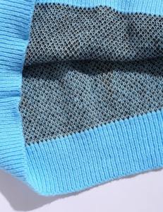 Cardigan boutonné patchwork coloré unisexe, pull confortable, streetwear esthétique, doux, chaud, anti-rides, noir, bleu - Product Image 6