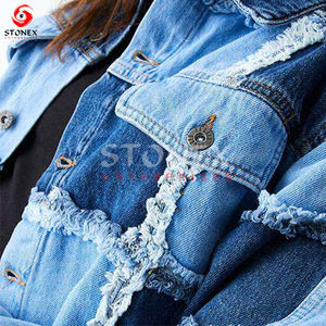 2023 Women's Stylish Tops Cotton-Filled New Fashion Patchwork Denim Jacket <b>Coat</b> Vintage Long Sleeves <b>Button</b>-Up Design Short - Product Image 6