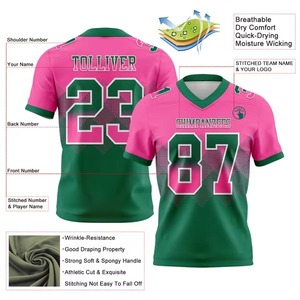 Camiseta Deportiva de Malla para Fútbol Americano con Diseño de Bandera Personalizado, Manga Corta, Estilo Degradado, Forma Cuadrada, Aspecto Auténtico - Product Image 2