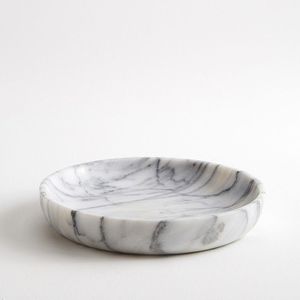 Élégante assiette décorative en marbre de qualité supérieure 12x12 avec garniture surélevée pour la décoration intérieure, la table ou la salle de bain - Product Image 1