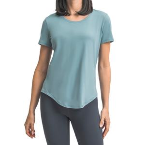 เสื้อยืดโยคะสกรีนโลโก้ เสื้อยืดผู้หญิงทรงเข้ารูป แขนสั้น ระบายอากาศดี เหมาะสำหรับออกกำลังกาย วิ่ง คอกลม - Product Image 3