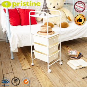 Carros de cajones de almacenamiento modernos de 3 niveles Almacenamiento doméstico multifuncional con materiales de hierro de acero PP para uso de herramientas Baño Sala de estar - Product Image 3