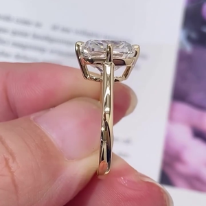 5.00ct Lab Grown Yellow Gold Solitaire Engagement <b>Ring</b> SQ Cushion Cut IGI Certified D-E-F Color VVSVS Clarity <b>Diamond</b> <b>Rings</b> - Product Image 5