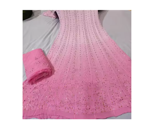 Robe traditionnelle Chikanwork Anarkali avec un travail manuel fin et une broderie Chikankari exquise pour les mariages et les fêtes - Product Image 4