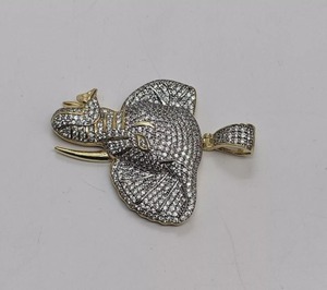 10K 14K amarillo oro blanco Hip Hop corte redondo Moissanite diamante elefante colgante colgantes finos y dijes para hombres y mujeres - Product Image 4