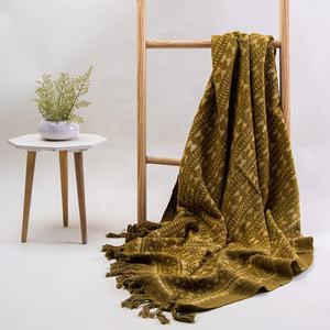 Fábrica al por mayor de algodón tejido a mano blanco sólido tiro sala de estar sofá algodón manta doble para sofá y sofá - Product Image 4