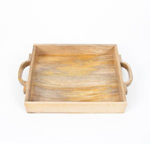 Plateau de service en bois de manguier à bas prix, forme ronde, pour la maison, les hôtels, utilisation sur table, prix de gros, plateau en bois de qualité alimentaire à vendre - Product Image 5