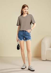 เสื้อยืดแขนสั้นลำลองทรงปีกค้างคาวน่ารักสำหรับผู้หญิง - Product Image 2