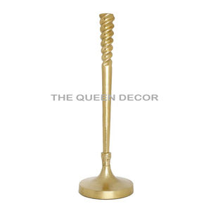 Portavelas con acabado dorado de forma única de Metal de aluminio con estilo moderno para fiestas de boda decoración de iluminación de Navidad de Año Nuevo - Product Image 5