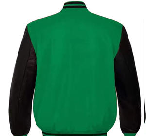 Chaqueta Bomber Personalizada de Alta Calidad con Cuerpo de Lana y Mangas de Cuero, Chaquetas Varsity para Hombres y Adultos - Product Image 2