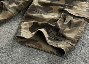 Haute qualité hommes Shorts Cargo pantalon Anti Shirk solide poche latérale Shorts hommes taille élastique respirant hommes Cargo Shorts - Product Image 6