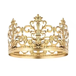 Topper de gâteau de forme ronde de couronne en métal pour la décoration de dessus de table décor de vacances de fête de mariage - Product Image 6