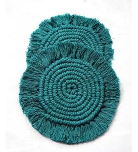 Vente en gros 100% coton macramé sous-verre fait à la main intérieur/extérieur salon décor à la maison tapis et tampons à prix compétitif - Product Image 1