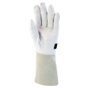 Guantes de Trabajo de Piel de Cabra Blancos para Electricistas, Protección para el Trabajo con Guantes Aislados de Goma - Product Image 3