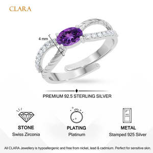 Anillos de Plata de Ley 925 de Primera Calidad para Mujer, Chapados en Rodio con Amatista o Circonita, Joyería para Hombre para Regalo - Product Image 5