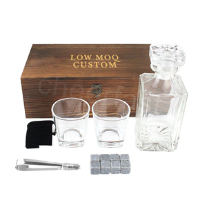 Coffret cadeau d'anniversaire pour <span class=keywords><strong>homme</strong></span>, pierres à whisky et carafe, boîte en bois, glaçons en granit réutilisables et verres, glaçons à whisky - Product Image 4
