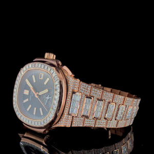 Wholesale Price Luxury Square Antique Business Glass Moissanite <b>Watches</b> VVS Iced <b>Skeleton</b> Presidential Quartz Diamond Tester - Product Image 4