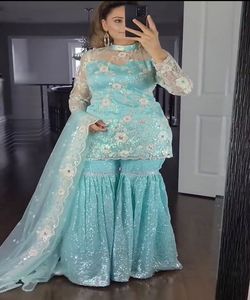 Estilo indio pakistaní Salwar kameez listo para damas traje de algodón cosido vestidos de mujer elegantes - Product Image 1