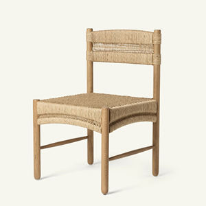 Meubles de jardin pour patio extérieur Chaise de salle à manger Combinaison en bois de teck naturel avec corde Meilleure qualité-Genta - Product Image 1