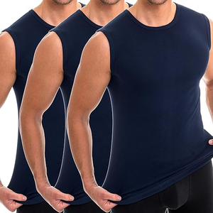 Camiseta sin mangas Henley de moda de alta calidad para hombres Camiseta de algodón OEM para gimnasio - Product Image 2