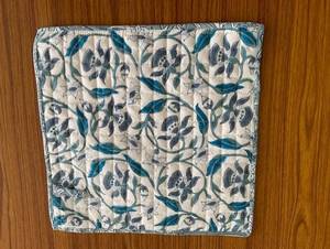 New Design Aegean Blue Hand Block Print Quilted <b>Oven</b> <b>Mitt</b> and Pot Holder Set 100 % Cotton Kitchen Gift from India - Product Image 4