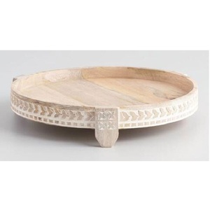 Juego de 3 bandejas de madera para servir comida, vajilla para decoración de mesa de fiesta de bodas, bandejas para catering - Product Image 4