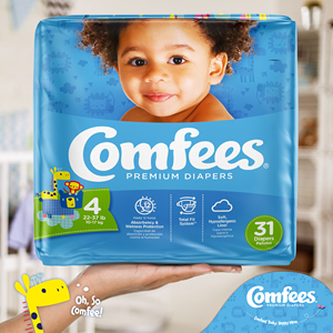 Comfees Baby Diapers Size 4 31 pcs (x4) Disposable Baby Diapers. (22 - 37 Lbs) - Product Image 5