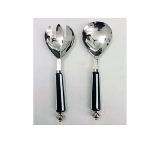 Servidor de ensalada de latón dorado con estilo brillante, herramientas de mezcla, cubiertos hechos a mano, mango de diseño de ramita de Metal de latón, servidor de ensalada de aspecto real - Product Image 2