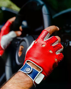 Gants de conduite unisexes en cuir d'agneau véritable rouge classique de dernière génération, doux, respirants et confortables, de haute qualité - Product Image 4