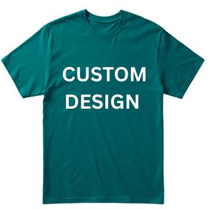 T-shirt décontracté pour homme à manches courtes surdimensionné en jersey imprimé personnalisé de couleur unie 100% coton - Product Image 5