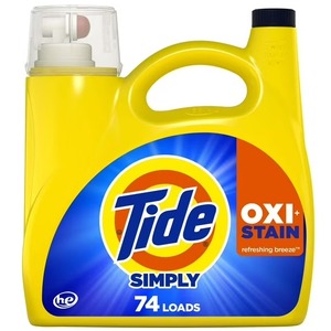Tide Simply Oxi Boost + detergente líquido para ropa Ultra Stain Release, refrescante aroma a brisa, 105 floz, 74 cargas - Product Image 3