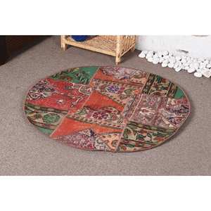 Grand Tapis en Laine de Bohème 330cm X 330cm Motif Patchwork Rouge Vert pour Entrée Couloir Abstrait Rectangle 9x12 Grande Surface - Product Image 3