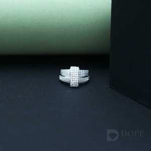 Anillo de Compromiso Moderno de Acero Inoxidable con Moissanita, Chapado en Oro de 14K, Certificado IGI, para Ocasiones Especiales Unisex - Product Image 5