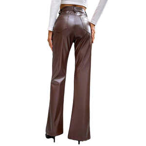 2025 nouvelle mode élégant écologique femmes en cuir pantalon Top qualité en cuir véritable pantalon pour femmes - Product Image 3