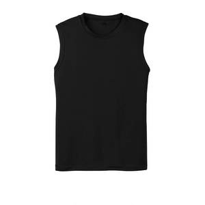 Débardeur Performance sans manches pour hommes Chemise de gym légère évacuant l'humidité pour l'entraînement ou le sport Débardeur musculaire noir pour hommes - Product Image 6