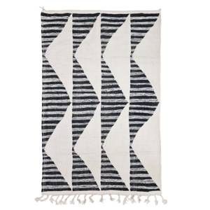 คุณภาพสูงที่ไม่ซ้ำกัน kilim Moroccan พรมทอแบบเรียบลายแอบสแตรกต์ขนแกะสีดำสีขาว - Product Image 5