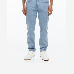 กางเกงยีนส์ขายาวตรงเอวสูงระบายอากาศได้ดีสำหรับผู้ชายผ้าฝ้าย100% ออกแบบได้ตามต้องการสำหรับฤดูใบไม้ผลิและฤดูร้อนสไตล์สตรีทแวร์สีพื้น - Product Image 6