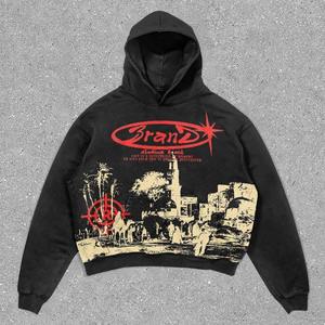 Sudadera con capucha de punto de felpa francesa de algodón 100% de peso pesado para hombre, Jersey de invierno transpirable con logotipo personalizable, teñido liso - Product Image 4