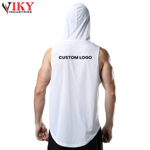 <b>Men</b> Hooded Tank Top Custom Logo Running Sleeveless Hoodies Solid Blank Best Material in <b>White</b> Color <b>Men</b> <b>Hoodie</b> - Product Image 2