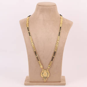 มนต์ทอง, เครื่องประดับแบบดั้งเดิม, จี้ mangalsutra สำหรับผู้หญิง, เครื่องประดับฤดูแต่งงาน, chapado En Oro laminado - Product Image 1